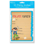 Party Invitation "Pirates" 12 Invites & Envelopes