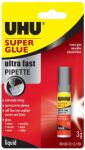 UHU Super Glue Ultra-Fast Pipette 3g Carded