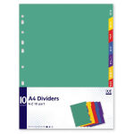 Subject Dividers A-Z A4 10 Part Coloured PVC
