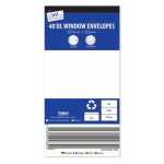 Tallon Envelopes White DL Window Size Pack of 40 Envelopes. (CDU 12 Packs)