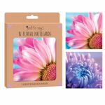Tallon Note Cards "Floral" 8 Cards Per Pack. 135x135mm (Outer 12)