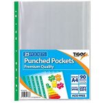 Tiger A4 Multipunch Pockets, Premium Quality  90mic,  Pack 25