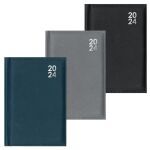 Premium 2024 A5 Day Per Page Diary. Flexible, Cream Paper, Appointments, (Outer 6)
