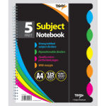Tiger A4 Spiral Notebook 5 Subject (Pkt 5)