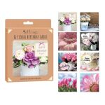 Tallon Note Cards "Floral Birthday" 8 Cards Per Pack. (Outer 12)