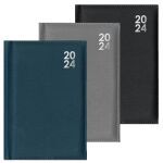 Premium 2024 A4 Day Per Page Diary. Flexible, Cream Paper, Appointments,  (Outer 6)