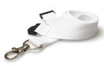 Lanyard Fabric Woven with Safety Catch 20mm White (Outer 50)