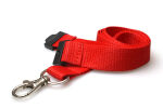 Lanyard Fabric Woven with Safety Catch 20mm Red