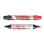 Forofis Whiteboard Marker Dual Tip. Red & Black. Bullet Tip (Bx 10)