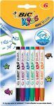 BIC Velleda Whiteboard Marker, For Kids, 6 Colours Bullet Tip, Outer 12