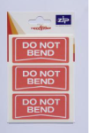 Zip Hang Pack Labels "Do Not Bend" (Outer 20)