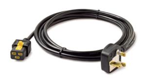 Power Cord, Locking C19 to BS1363A (UK), 3.0m
