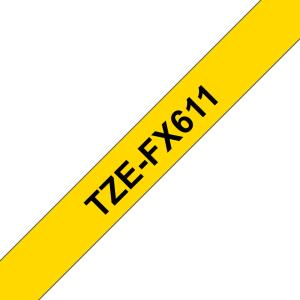 Flexible Tape 6mm Black On Yellow (tze-fx611)