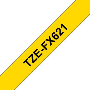 Flexible Tape 9mm Black On Yellow (tze-fx621)