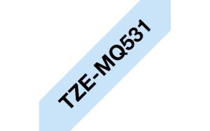 Tape Tze-mq531 12mm Black On Blue Pastel