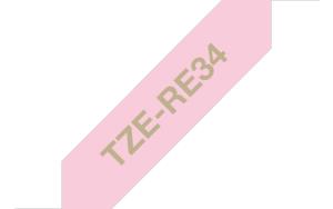 Tape Tze-re34 12mm Ribbon Gold On Pink