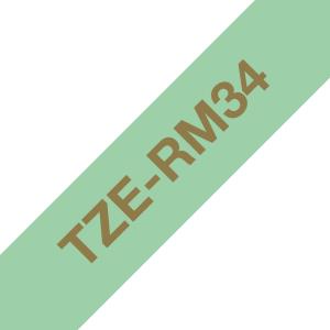 Tape Tzerm34 12mm Gold On Mint Green Satin Ribbon