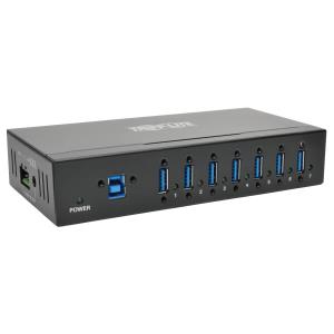 TRIPP LITE 7-Port Rugged Industrial USB 3.0 SuperSpeed Hub with 15KV ESD Immunity and Metal Case Mountable