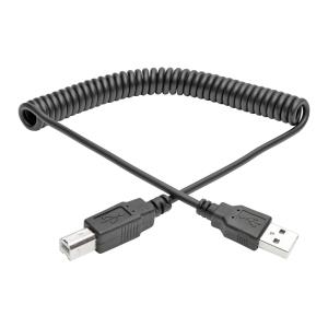 TRIPP LITE USB 2.0 Hi-Speed A/B Coiled Cable (M/M) 10 ft 3m