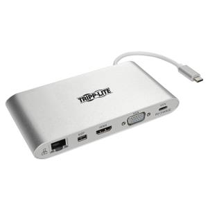 TRIPP LITE Docking Station USB-C - DVI / HDMI / VGA / DP / MDP / USB A / Gbe / Mememory Card / 3.5mm / USB-C / PD Charging - 60w Power delivery