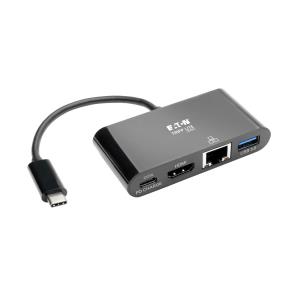 TRIPP LITE Docking Station USB-C - HDMI / USB 3.0 / RJ45 / USB C - 60W Power delivery - Black