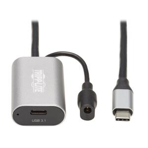 TRIPP LITE USB-C Active Extension Cable - USB-C to USB-C (M/F), USB 3.1 Gen 1, Data Only, 5m