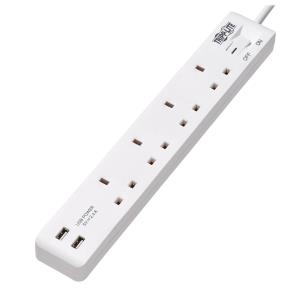 4-OUTLET POWER STRIP/USB-A CHRG BS1363A OUTLETS 220-250V 1.8M