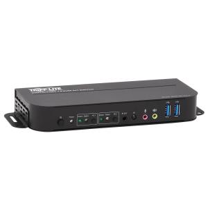 TRIPP LITE KVM Switch 2-Port DisplayPort/USB - 4K 60 Hz, HDR, HDCP 2.2, IR, DP 1.4, USB Sharing, USB 3.0 Cables