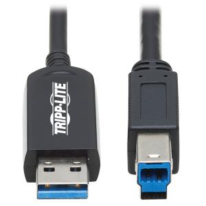 TRIPP LITE USB 3.2 Gen 1 Plenum-Rated Fiber Active Optical Cable (AOC) - A/B M/M, Black, 20m