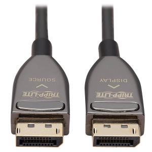 TRIPP LITE DisplayPort Active Optical Cable (AOC) - UHD 8K 60 Hz, HDR, CL3 Rated, Black, 15m