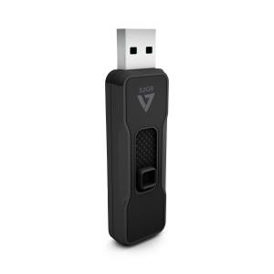 32GB USB Stick - USB 2.0 - Black With Retractable Connector