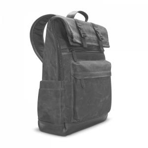 Elite Roll Top Canvas - 16in Notebook Backpack - Black
