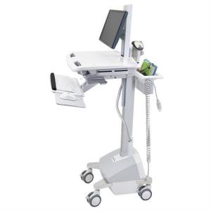 Styleview Emr LCD Cart LiFe Powered Pivot (white Grey And Polished Aluminum) Uk / Ie