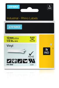 Rhino Vinyl Tape - 12mm - Black-on-Yellow