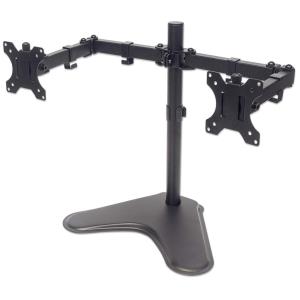 Universal Dual Monitor Stand With Double-link Swing Arms Holds Two 13in To 32in LCD Monitors Up To 8kg Black