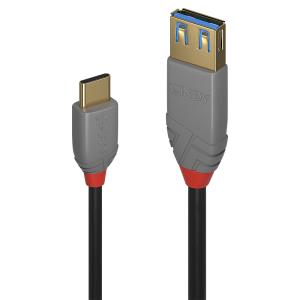 Cable - USB Type C Male To A Female - Anthraline - 0.15m - Black