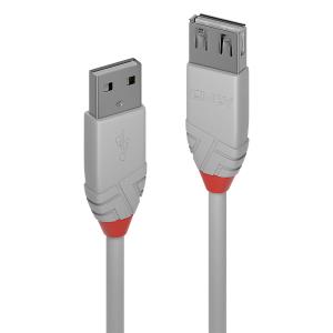 Extension Cable - USB Type A Male To A Female - Grey - 5m