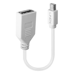 Adapter Cable - Mini DisplayPort Male - DisplayPort Female - Premium Shielded - White - 20cm
