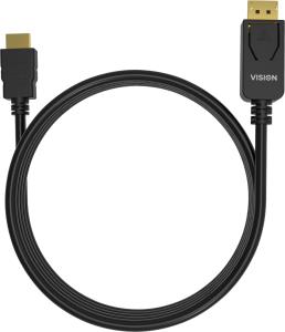 1m Black Dp To Hdmi Cable
